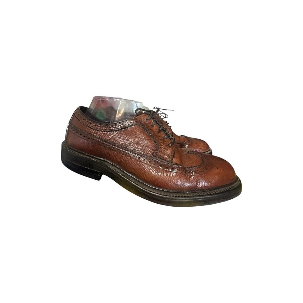 Hanover LB Sheppard Longwing Oxford 7 D/B Brown VTG Mens Wingtip Brogue Pebbled